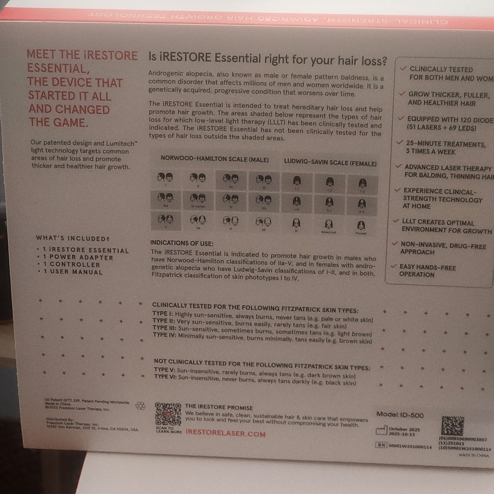 Irestore The Essential Laser Hair Growth System- White - Picture 3 of 5